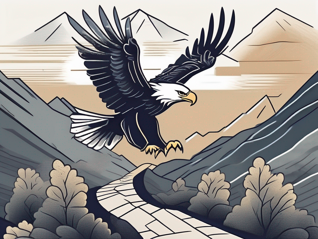 A soaring eagle